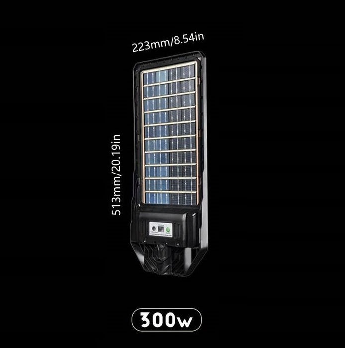 Lampa solara stradala cu panou solar incorporat cu doua fete, cu inductie si telecomanda, 6500K, Negru