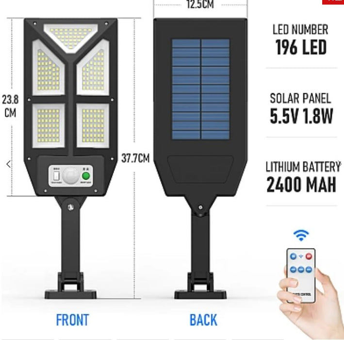 LF-1912B COB Street Solar Lámpa, fal rögzítése, külső