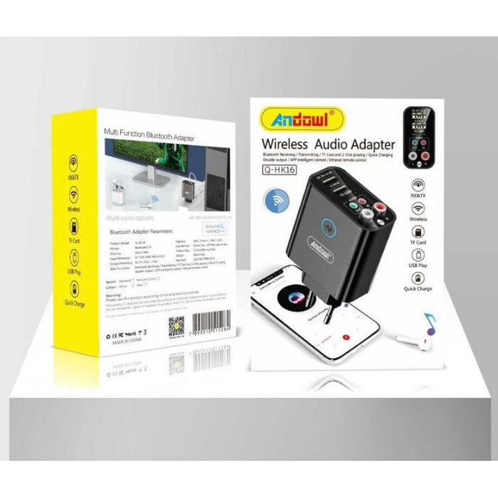 5V безжично зарядно за телефон, с множество аудио изходи и четец на TF карти