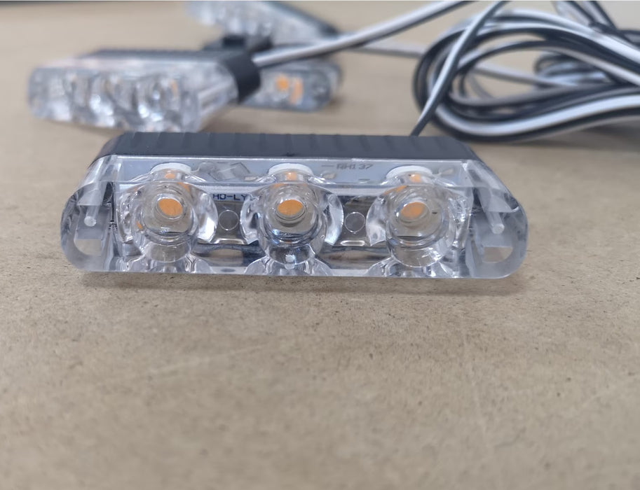 Lumini avertizare galbene pentru grila, LED, 36W, 12V, functii stroboscop si telecomanda