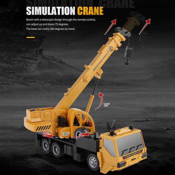 Toy Crane, για κατασκευή, τηλεχειριστήριο με 6 κανάλια 2,4 GHz, επαναφορτιζόμενο, κίτρινο/μαύρο