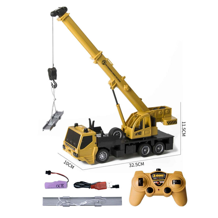 Toy Crane, για κατασκευή, τηλεχειριστήριο με 6 κανάλια 2,4 GHz, επαναφορτιζόμενο, κίτρινο/μαύρο