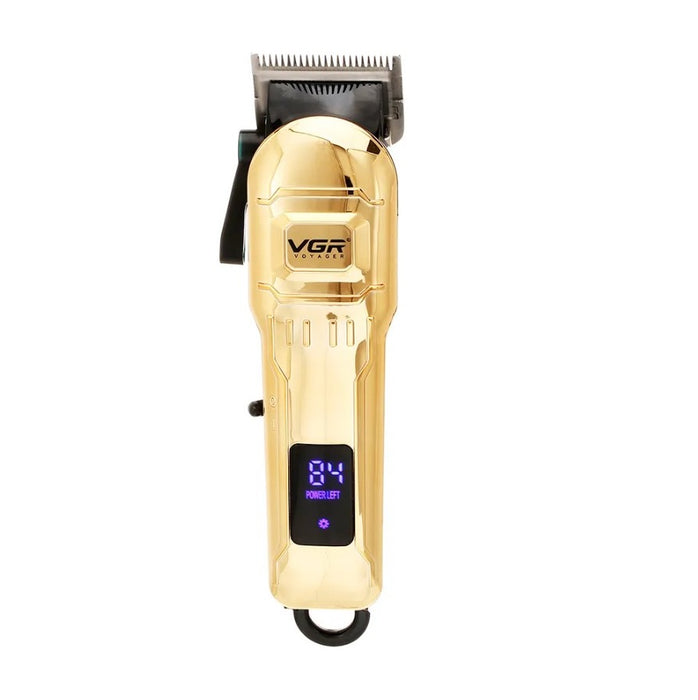 VGR VGR V-268 Professional Trimmer, Wireless, USB зареждане, 10W, 4 разстояния, цифров дисплей, злато