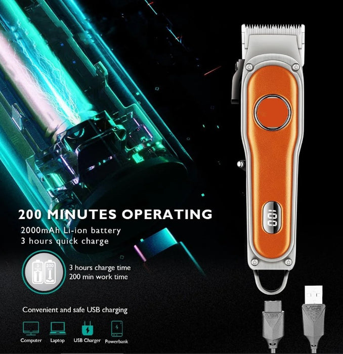 VGR VGR V-673 Professional Trimmer, Vintage Design, LED Display, Orange