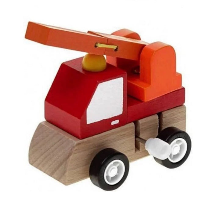 Дървена пожарникарна кола с механично задействане, за 3 -годишно -поща+