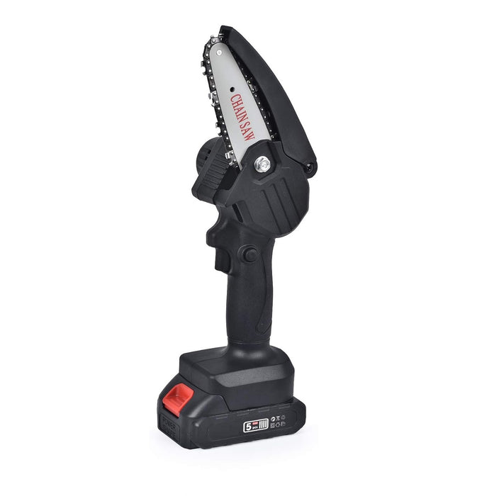 Mini Electric Sawless Saw, με αλυσίδα και λεπίδα 4 ", 1 24V 4500mAh μπαταρία, 550W, και κιτ, μαύρο