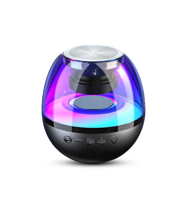 Мини преносима кутия с допълнителен бас, RGB, 360 °, HD, Bluetooth 5.0, USB Type-C, Black