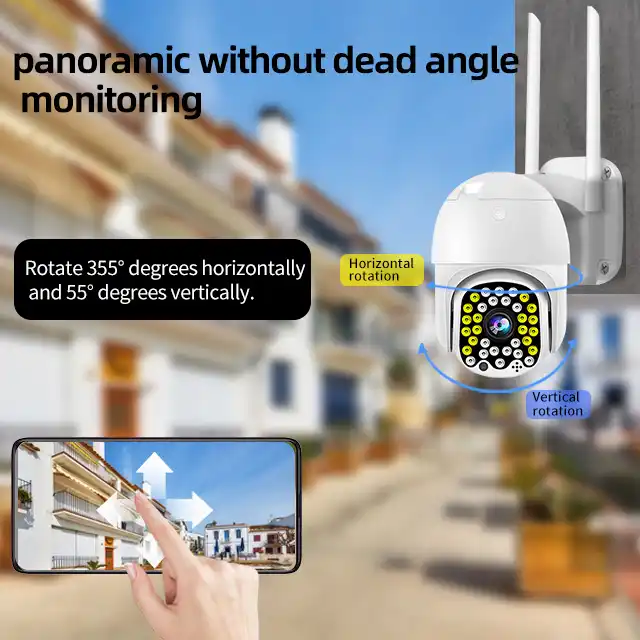 Mini Surveillance Camera CCTV IP PTZ WiFi от 2,5, IP66, безжична, инфрачервена, въртене 355 °, ALBA