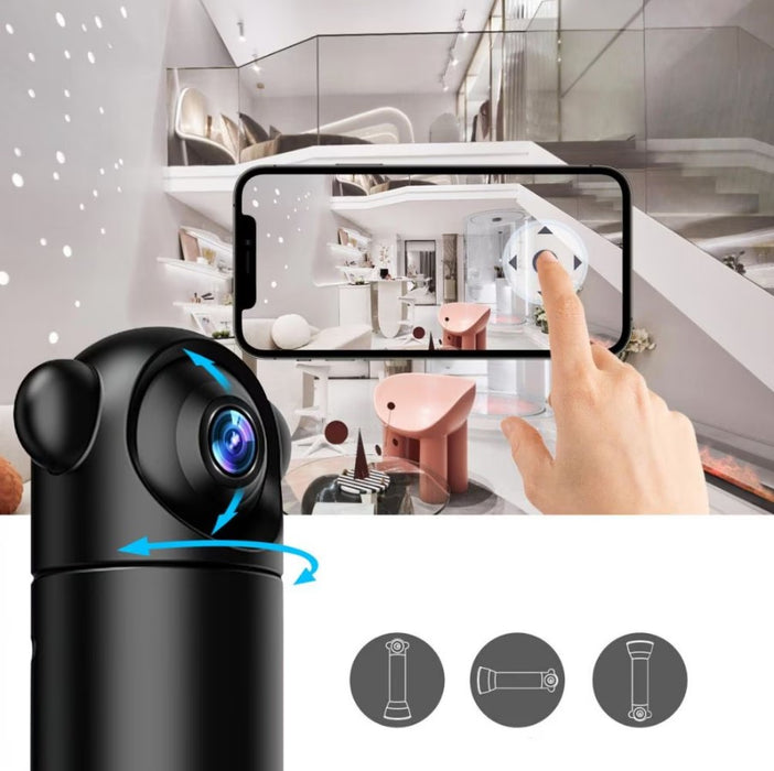 Mini Surveillance Camera SX82, WiFi, Тип монитор на бебето, HD, инфрачервен, сензор за движение, черно