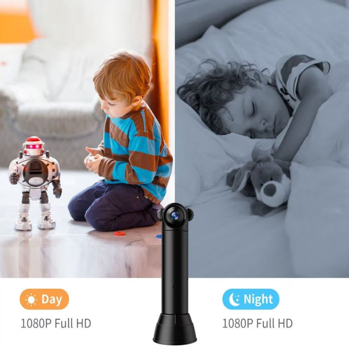 Mini Surveillance Camera SX82, WiFi, Тип монитор на бебето, HD, инфрачервен, сензор за движение, черно