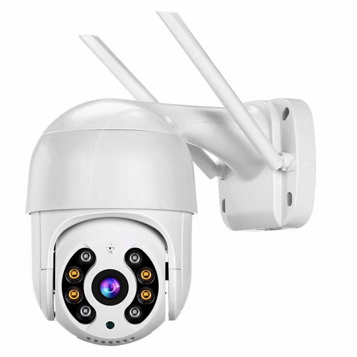 Mini camera de supraveghere WiFi, 2MP, HD, rotire, comunicare bidirectionala, senzor miscare si urmarire automata, alba