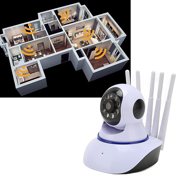 Μίνι Εσωτερική κάμερα παρακολούθησης CCTV, Full HD, WiFi, IR, 360 μοίρες, λευκό