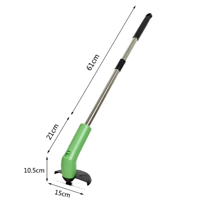 Mini masina de tuns iarba 9V, fara fir, maner telescopic, 40x10x6.6cm, argintiu-verde