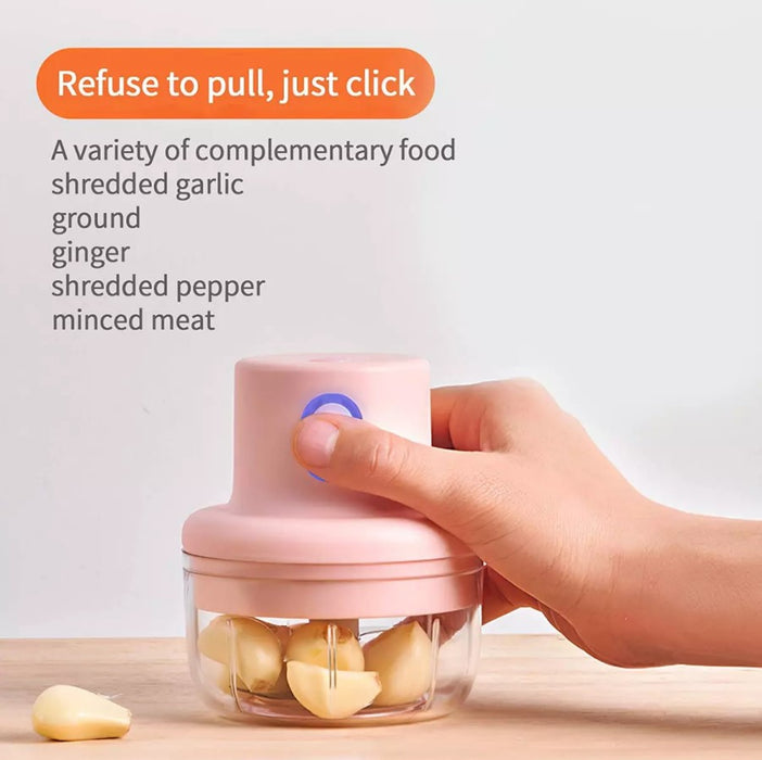 Electric Mini Food Mini, 45W, 250 ml, με USB, ροζ φόρτιση