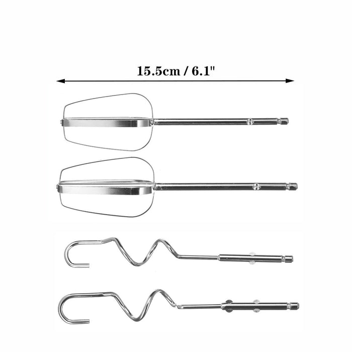 Електрически миксер за ръце, 400W, с 2 аксесоари за омесване и бит, сребърно черно