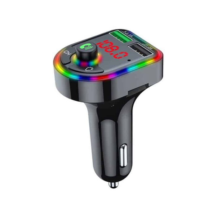 Modulator FM, cu Bluetooth 5.0, incarcare rapida, 3 porturi de incarcare, RGB, negru