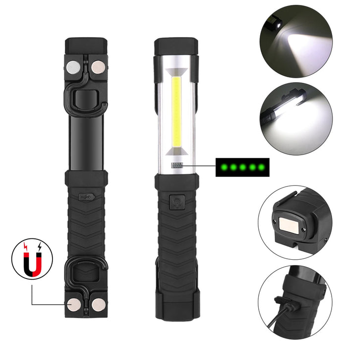 Lampa Magnetica LED Lumina Frontala si Laterala, portabila, reincarcabila USB