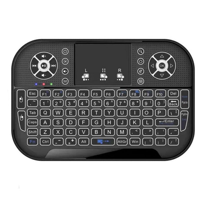 Mini Tastatura Wireless cu Touchpad, Iluminata RGB, Compacta, 2.4Ghz, Reincarcabila USB