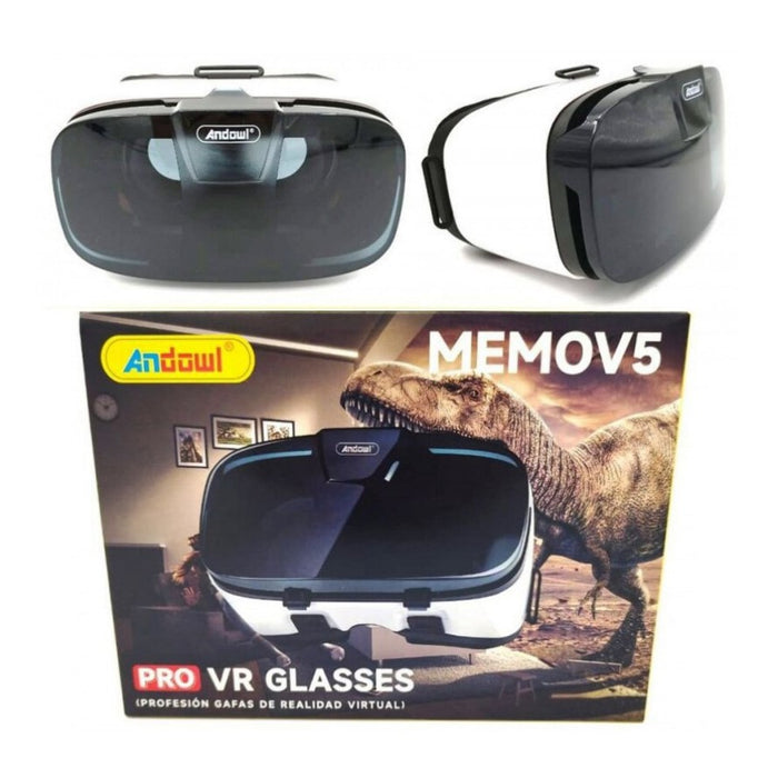 Szemüveg VR 3D andowl q-memov5 pro, android kompatibilis, ablakok, iOS, asferikus lencsével, torzítás nélkül, fehér fekete színű