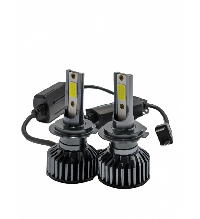 Комплект 2 LED крушки H7 100W, F2 COB, SLIM вентилатор, Canbus - Cold White Light 6000K