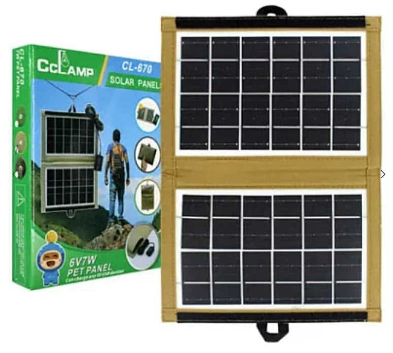 Panou solar Portabil CCLAMP CL-670, Incarcare USB, 7.2W, pliabil