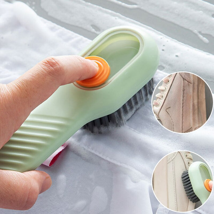 Perie pentru curatarea pantofilor sau hainelor cu recipient pentru detergent, plastic si cauciuc, 19 cm