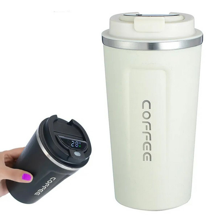 Термична чаша за кафе/чай или студени напитки, дисплей на температурата на LCD, капацитет от 510 мл
