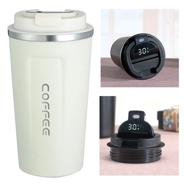 Термична чаша за кафе/чай или студени напитки, дисплей на температурата на LCD, капацитет от 510 мл