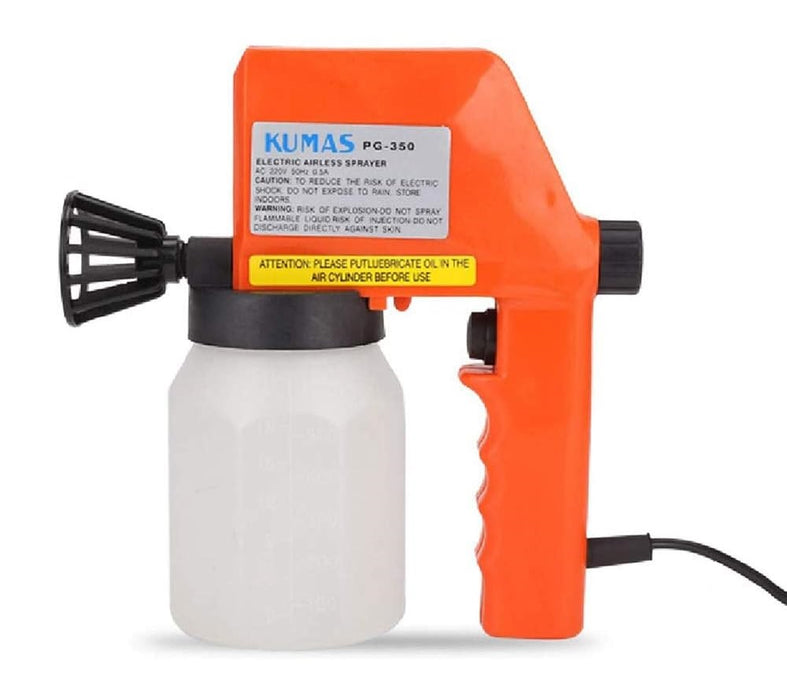 Pistol de vopsit electric Kumas PG-350, capacitate 600ml, 75W, alb-portocaliu