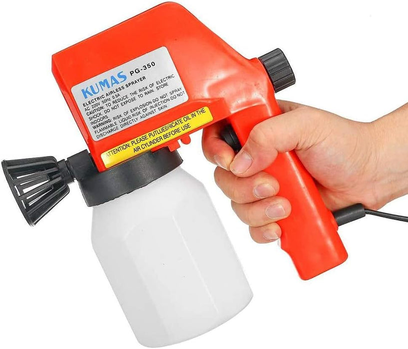 Pistol de vopsit electric Kumas PG-350, capacitate 600ml, 75W, alb-portocaliu