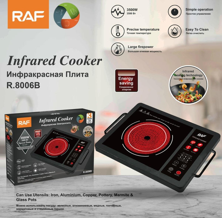 RAF R.8046 Electric Hob με υπέρυθρη ακτινοβολία θέρμανση και έλεγχο αφής, 3500W