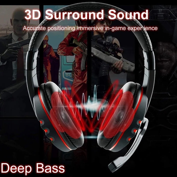 Слушалки за слушалки Battle Battle Royale, с 3D съраунд звук, микрофон и бас дълбоко
