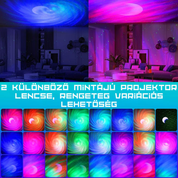 LED projektor Starry Sky Nightlight Bluetooth hangszóróval, 228 x 120 x 113 cm, fehér