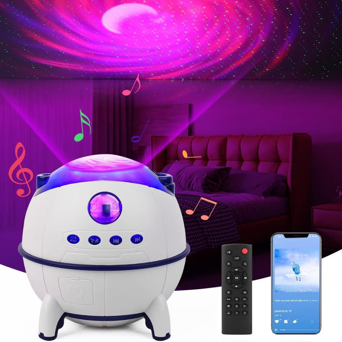 Proiector LED Starry Sky Nightlight cu difuzor Bluetooth, 228 x 120 x 113 cm, Alb