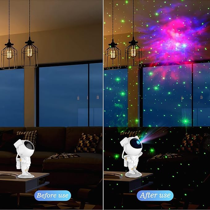Proiector LED astronaut galaxy star cu temporizator si telecomanda