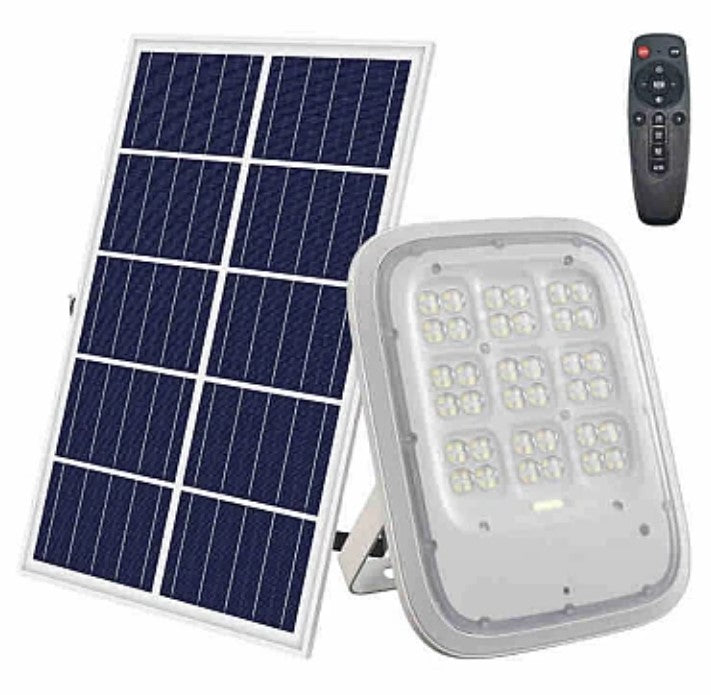 Proiector Solar TY 100W cu Panou Solar Separat si Telecomanda, Alb