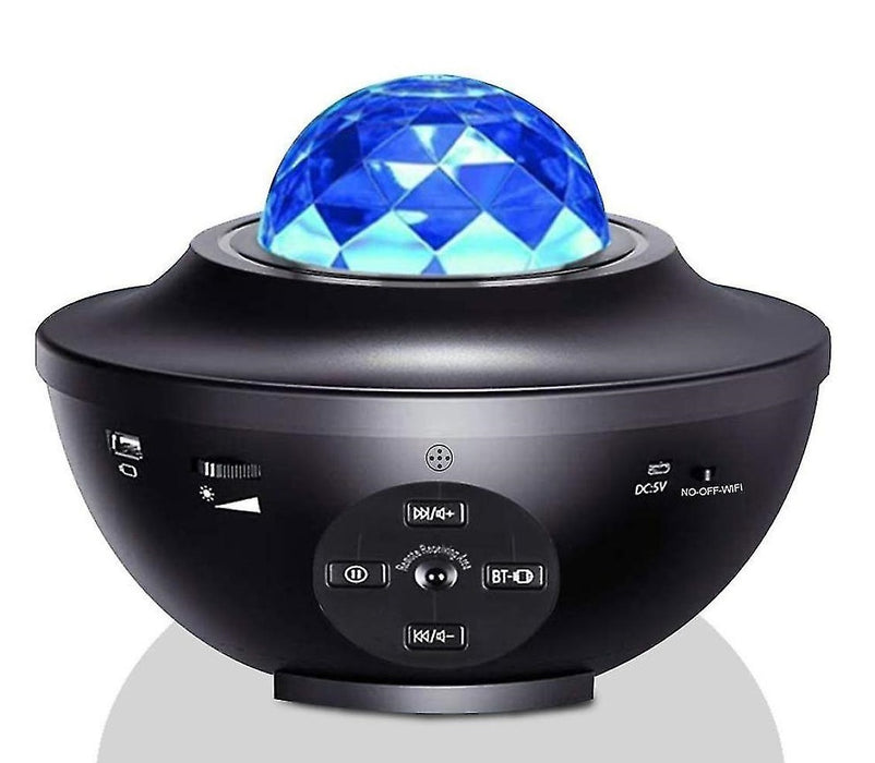 Lampa - Proiector inteligent cu lumina rotativa de noapte, boxa Bluetooth incorporata si telecomanda