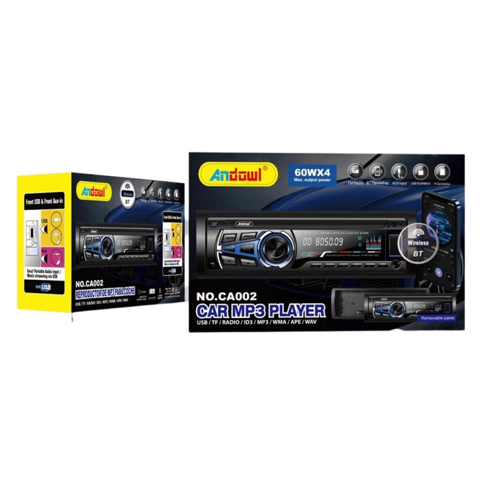 Radio CA002 CAR με Bluetooth και Remote Control, Βοηθητικό, USB/TF Card, Black