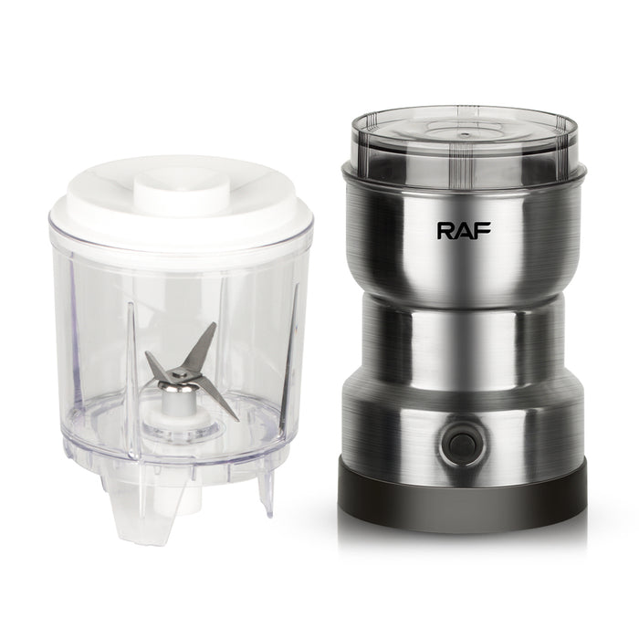 Electric και Blender 2 σε 1 RAF 7126, 300W, 200 και 350ml χωρητικότητα, πλαστικό και ανοξείδωτο χάλυβα, ασήμι