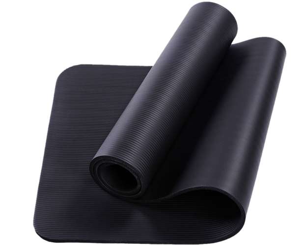 Saltea de Yoga, Pilates si Fitness, NBR Durabil, 180x60x1 cm, Neagra