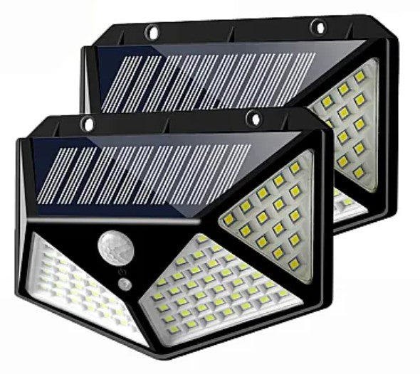 Set 2 Lampi ULTRA 100 LED Solare cu senzor de miscare si lumina 3 moduri ILUMINARE