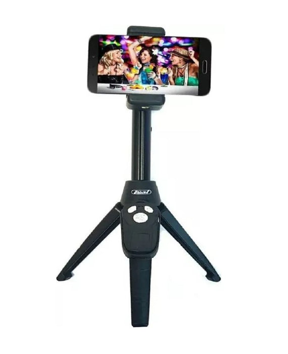 Selfie stick si trepied 2 in 1, Bluetooth, compact si universal, negru