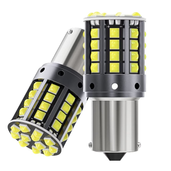 Set 2 Becuri auto LED 1156 cu 44 LED SMD, Canbus, 12V, 6000K, lumina alba