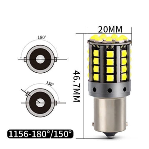 Комплект от 2 LED 1156 CAR крушки с 44 SMD LED, Canbus, 12V, 6000K, бяла светлина