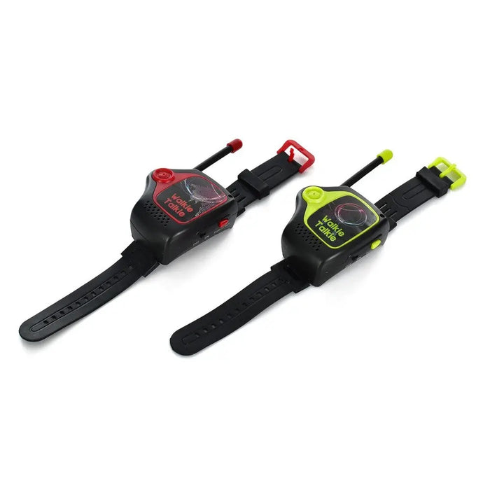 Set 2 Ceasuri Walkie Talkie pentru Copii 5 ani+, Plastic, pana la 450m, Negru Rosu/Negru Verde