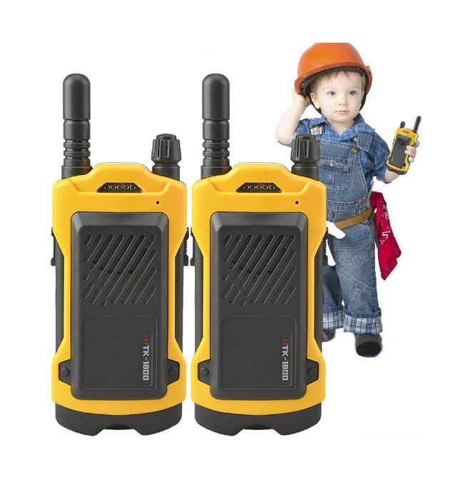 Állítsa be a 2 Walkie-Talkie-t gyermekek számára, 200 m sugara, 14,5x5,5 cm, fekete/sárga