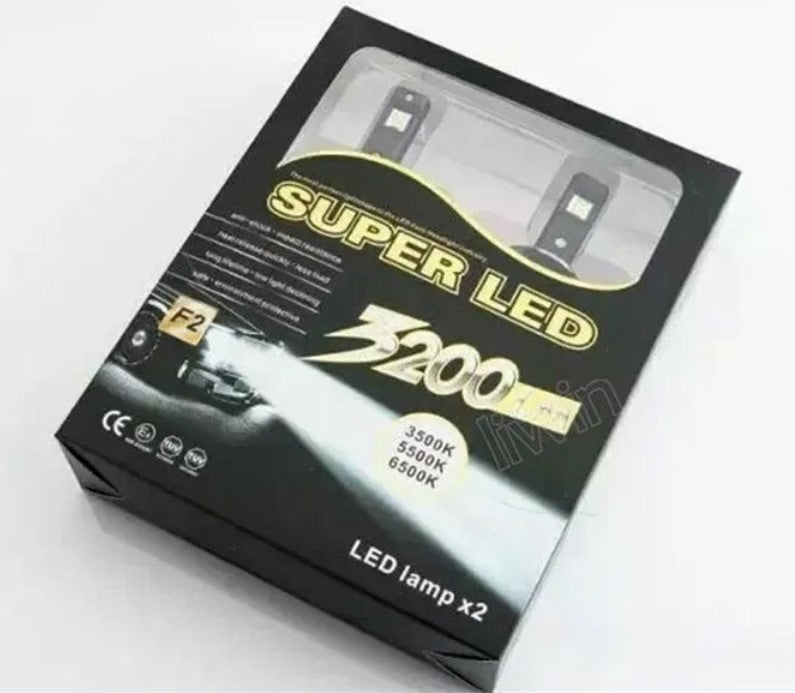 Set 2 izzó F2 LED H7, 60W, 3200 lm, 6500K CAN-BUS, egyszerű és gyors rögzítés