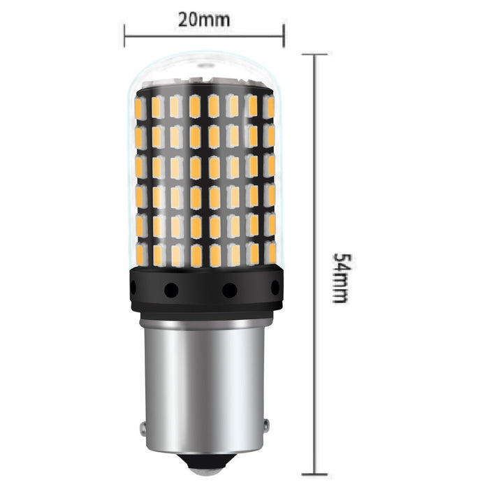 Комплект от 2 светодиоди LED крушки 1156 BA15S P21W 3014, със 144 светодиода, 20W, за marsarier, сигнал или fraja