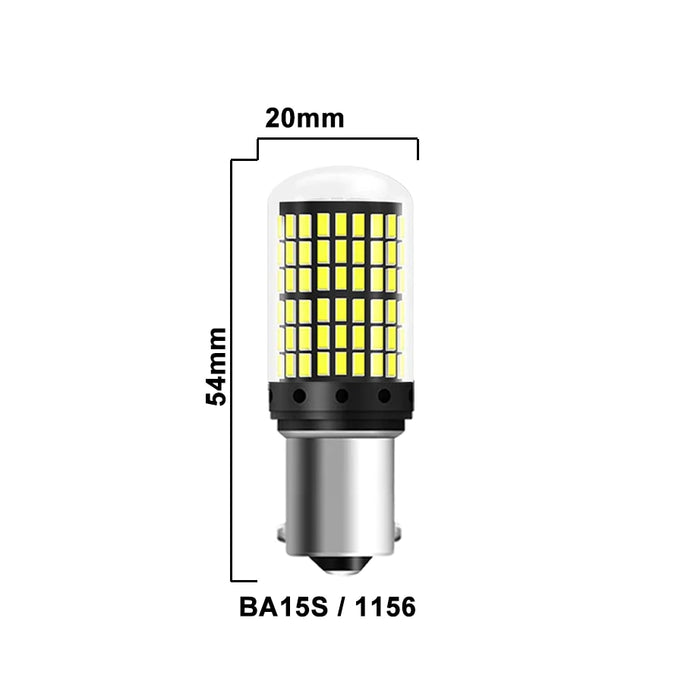 2 LED -es LED -es izzók halmaza 1156 BA15S P21W 3014, 144 LED, 20W, Marsarier, Signal vagy Fraja számára