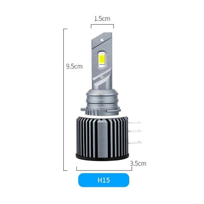 Комплект от 2 LED крушки H15, Canbus, 120W, 12000lm, без грешка, бяло-червена светлина